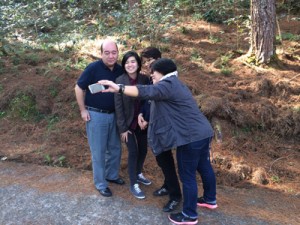 Posing for a ‘group selfie’ 