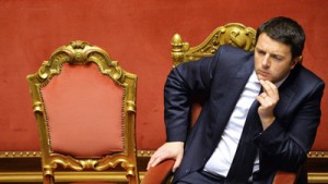 ewly appointed Italian Prime Minister Matteo Renzi listens during a debate ahead of a confidence vote at the Italian Senate on Monday in Rome (Tuesday in Manila). AFP PHOTO 