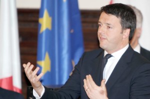 Newly appointed Italian Prime Minister Matteo Renzi delivers a speech at Florence’s City Hall on Monday. AFP PHOTO