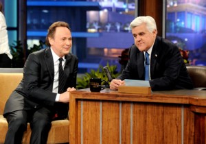 Actor Billy Crystal (left) and comedian Jay Leno appear onstage during a commercial break on the final episode of “The Tonight Show with Jay Leno” at The Burbank Studios on Thursday (Friday in Manila) in Burbank, California. AFP PHOTO