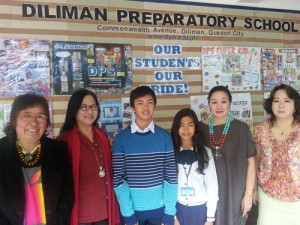 (From left) Philippine Swimming League (PSL) President Susan Papa, Diliman Preparatory School (DPS) Principal Emelita Bernabe, John Carlo Doragos, Portia Kate Doragos, DPS President and former Sen. Nikki Coseteng and AVP for Academic Affairs Lycette Ventura. 