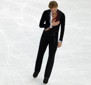 Russia’s Yevgeny Plushenko gestures during a warm-up of the Men’s Figure Skating Short Program at the Iceberg Skating Palace during the Sochi Winter Olympics. AFP PHOTO