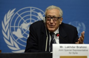 United Nations-Arab League envoy for Syria Lakhdar Brahimi speaks during a press conference on the Syrian peace talks at the United Nations headquarters on Thursday (Friday in Manila). AFP PHOTO