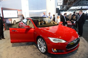 The Tesla Model S is introduced at the 2013 North American International Auto Show held at Detroit, Michigan, in January last year.  AFP PHOTO