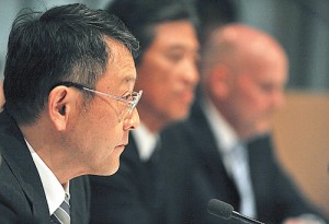 Toyota Motor Corp. President Akio Toyoda (left) at the Altona Toyota plant in Melbourne, Australia. AFP PHOTO