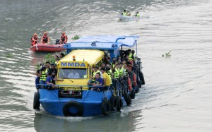 The prototype ferry tested on Wednesday by Metropolitan Manila Development Authority’s (MMDA). Rene H. Dilan