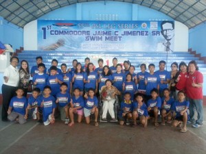 Philippine Swimming League (PSL) President Susan Papa and Secretary General Maria Susan Benasa M.D. with Mariners President Commodore Dante Jimenez, Nimfa Jimenez, Elisa Jimenez, 1970 Universiade veteran Sonia Baltazar and the 29 qualified swimmers for tournaments in Hong Kong and Singapore. CONTRIBUTED PHOTO