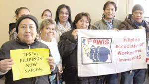 This photo from the website of the National Alliance for Filipino Concerns (Nafcon) shows a group calling on the US to grant Temporary Protected Status to undocumented Filipinos. NAFCON is composed of Filipino organizations and individuals in the US.