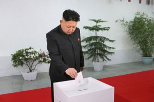 This file photo dated March 9, 2014 and released by North Korea’s official Korean Central News Agency shows North Korean leader Kim Jong-Un casting his ballot in the election of a deputy to the Supreme People’s Assembly. AFP PHOTO