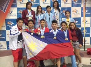The Philippine Swimming League team at the Challenge Stadium in Perth, Australia. CONTRIBUTED PHOTO