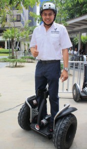 The brand’s chief operating officer in the Philippines, George Apacible, on board a handlebar-less model