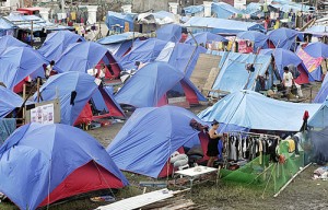 Dozens of tents shelter residents of Tacloban City who lost their homes when Yolanda struck five months ago. PHOTO BY RENE H. DILAN