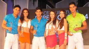 (From left) Century Tuna Superbods Super Challenge 2014 first runners-up Marneil Lim and Alaiza Malinao; grand winners Mauro Lumba and Sara Polverini; and second runners-up Catherine Almirante and Laurens Tolenaars