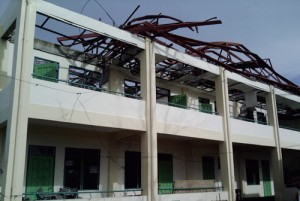 This building at the San Jose Central School, which lost its roof at the height of Yolanda, remains unrepaired.