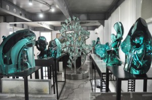 The personal art collection of the world-famous Filipino glass sculpture in his Manila home