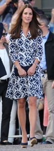 The Duchess of Cambridge Kate Middleton dons an ikat and batik print in this Diane von Furstenberg cotton wrap dress PHOTO FROM WHATKATEWORE.COM