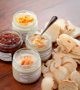 Adobo Pate, Tinapa Spread, Kesong Puti Mousse, and Tomato Jam make for very Pinoy crostinis 