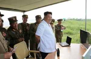 An undated photo released from North Korea’s official Korean Central News Agency (KCNA) on Friday shows North Korean leader Kim Jong-Un inspecting the test firing of a newly developed, high-precision tactical guided missile at undisclosed place in North Korea. On Sunday, two ballistic missiles were fired into the East Sea (Sea of Japan), in an apparent show of force ahead of a visit by Chinese President Xi Jinping to the South. AFP PHOTO