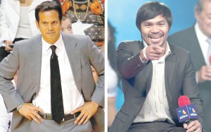 Erik Spoelstra and Manny Pacquiao AFP PHOTOS