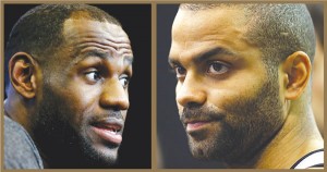 LeBron James and Tony Parker. AFP PHOTO