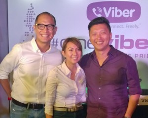 The people behind the '#onevibeph'(from left)Domini Primero of Driven Manila,Viber country manager CrystalLee,and Stephen Ku Eventscape