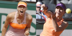 Maria Sharapova (left) and Simona Halep AFP PHOTOS