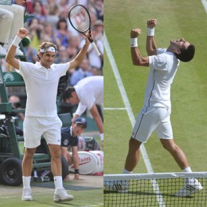 Roger Federer and Novak Djokovic AFP PHOTOS