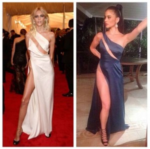 ‘Inspiration or Imitation?’ asked FashionPulis.com as it put Anne Curtis’ controversial gown side by side with supermodel Anja Rubik’s Vaccarello number