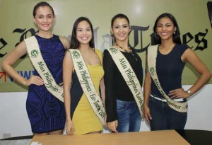 Miss Philippines Water Kimberly Covert, Miss Eco-Tourism Monique Teruelle Manuel, Miss Philippines Earth 2014 Jamie Herrel and Miss Air Diane Carmela Querer visit The Manila Times PHOTO BY MELYN ACOSTA