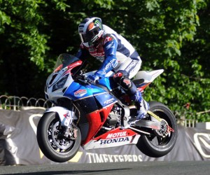 As legendary as the Isle of Man TT is John McGuinness, here in mid-flight