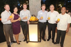 (From left) Austrade Senior Trade Commissioner Anthony Weymouth, Dizon Farms owner Jeannie Dizon- Posas, Citrus Australia’s Market Access Manager David Daniels, Citrus Australia’s General Manager of Market Development Andrew Harty, Australian Ambassador to the Philippines Bill Tweddell, Bureau of Plant Industries assistant director Henry Carpiso. PHOTOS FROM THE AUSTRALIAN EMBASSY IN THE PHILIPPINES