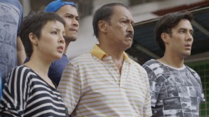  Robert Arevalo as Lolo Ricardo (center) with his two grandchildren Anna played by Cris Villonco (right) and Ricky portrayed by Rafa Siguion Reyna 