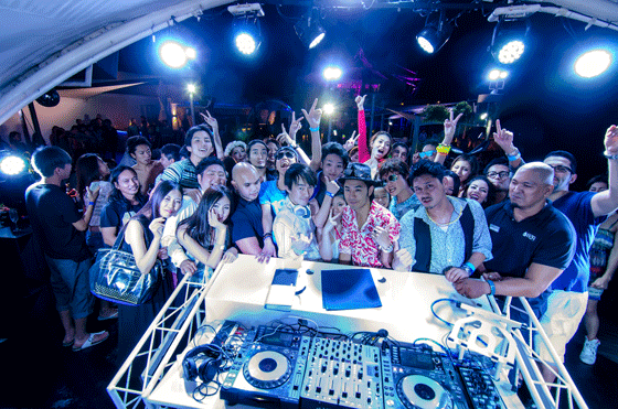 The Japanese DJs with guests and fans 