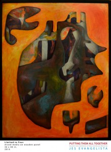 Evangelista’s  ‘Limited to Four’ (mixed media on wooden panel, 204)