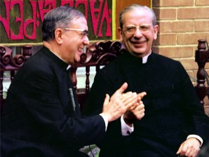 Opus Dei Founder St. Josemaria Escriva with Fr. Alvaro del Portillo who will become Blessed Alvaro today