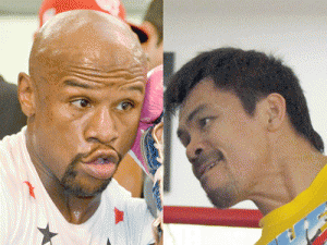 Floyd Mayweather Jr. (left) and Manny Pacquiao. AFP FILE PHOTOS