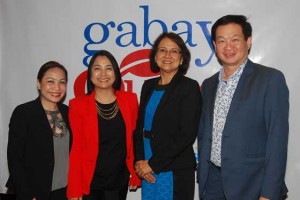 Chaye Cabal-Revilla, PLDT Gabay Guro chairperson with the event’s major sponsors, Camella Homes president Maribeth Tolentino, CFO PR Savings Bank’s Marilou Quicho, and Auto Italia president Willy Tee Ten