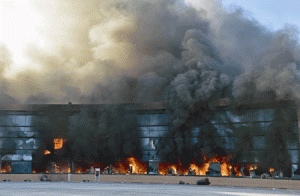 SET ON FIRE The Municipal Palace in Chilpancingo, Guerrero state burns after students set it on fire during a protest to demand the finding of the 43 peers missing since an attack by rogue officers earlier this month. AFP PHOTO