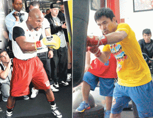 Floyd Mayweather Jr. and Manny Pacquiao AFP FILE PHOTOS