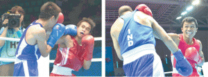 Charly Suarez (right) and Mark Anthony Barriga in action during the recent Asian Games in Incheon, South Korea. AFP FILE PHOTOS