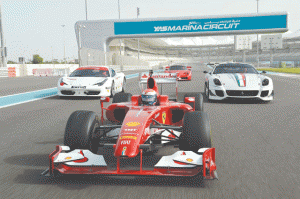 The Ferrari cars that will see action at the Yas Marina Circuit