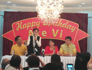 Gov. Vilma Santos thanks movie producer Lily Monteverde (seated second from right) for her friendship and support to her province of Batangas