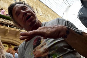 US actor Mickey Rourke speaking to journalists as he wears a T-shirt with the portrait of Russian President Vladimir Putin in the center of Moscow. Rourke will revive his boxing career at the age of 62 and take to the ring with a US professional boxer in Moscow this month, Sovetsky Sport sports website reported on November 19, citing the promoters. Rourke is set to fight 29-year-old Elliot Seymour on November 28. They will take to the ring ahead of a match between Russia's Ruslan Provodnikov and Jose Luis Castillo of Mexico, Sovetsky Sport reported. AFP PHOTO