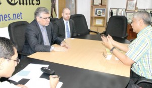 ROUNDTABLE GUEST Israel Ambassador to the Philippines Ben Matityau (2nd to left)  discusses cooperation between his country and the Philippines during a roundtable at The Manila Times Office in Manila. With him are Israel Embassy Deputy Chief of Mission Adam Michael Levene, The Manila Times President and CEO Dante F.M. Ang (right) and  City Editor Giovanni Nilles.  PHOTO BY MELYN ACOSTA 