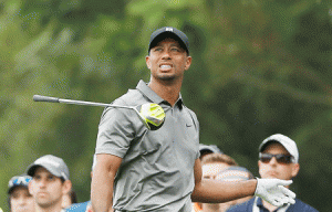 Tiger Woods watches his errant tee shot on the seventh hole during the second round of the Hero World Challenge at the Isleworth Golf & Country Club in Windermere, Florida. AFP PHOTO