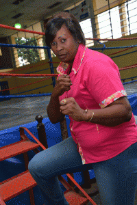 Wivine Tshidibi, the only woman referee in the men’s boxing professional championships in Democratic Republic of Congo, poses in Kinshasa. AFP PHOTO