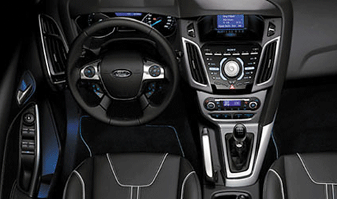 The tech-loaded interior of the Ford Focus Hatch