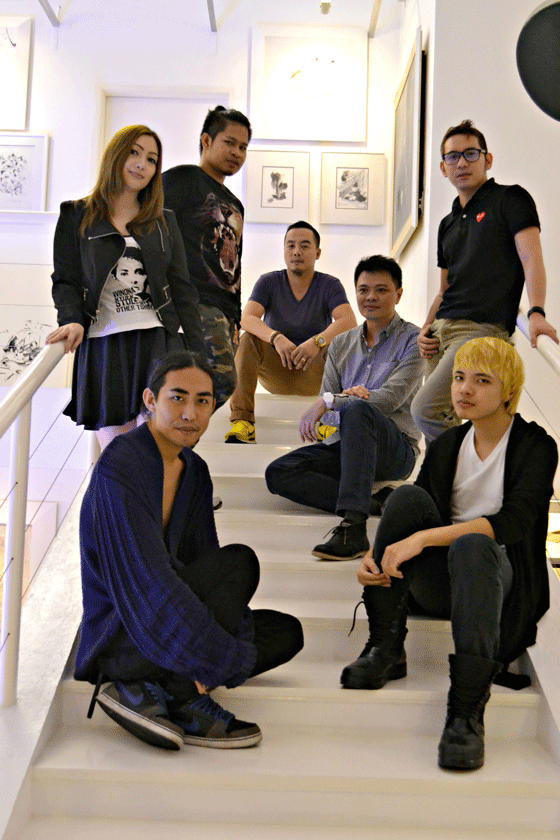 Fashion Philippines returns to the International Fashion Showcase 2015 in  London with six of the country’s promising apparel and accessories designers: (front row, from left) Renan Pacson, Tony Evan; (back row, from left) Michelline Syjuco, Jaggy Glarino, Ken Samudio, and John Herrera. Acclaimed theater designer Gino Gonzales (fourth from back row) curates the Philippine Pavilion 