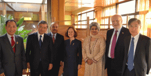 Philippine Ambassador to Portugal Philippe Lhuillier (second from right) lays out plans for stronger ties with Portuguese people to Asia-Pacific Ambassadors to Portugal Chakorn Suchiva (Thailand), Hiroshi Azuma (Japan), Mulya Wirana (Indonesia), Anne Plunkett (Australia), Leena Salim Moazzam (Pakistan) and Yoo Jung-hee (South Korea)