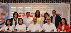 Present at the Travel Tour Expo (TTE) 2015 launch are (standing from left) Maria Bella Cantada, Paul So, Punch Jose, Cris Aquino, and (seated from left) Susan del Mundo, Lulu Velasco, Tourism Promotions Board COO Domingo Ramon “Chicoy” Enerio 3rd, TTE 2015 Chairman Marciano Ragaza 3rd, and PTAA president Maria Michelle Victoria